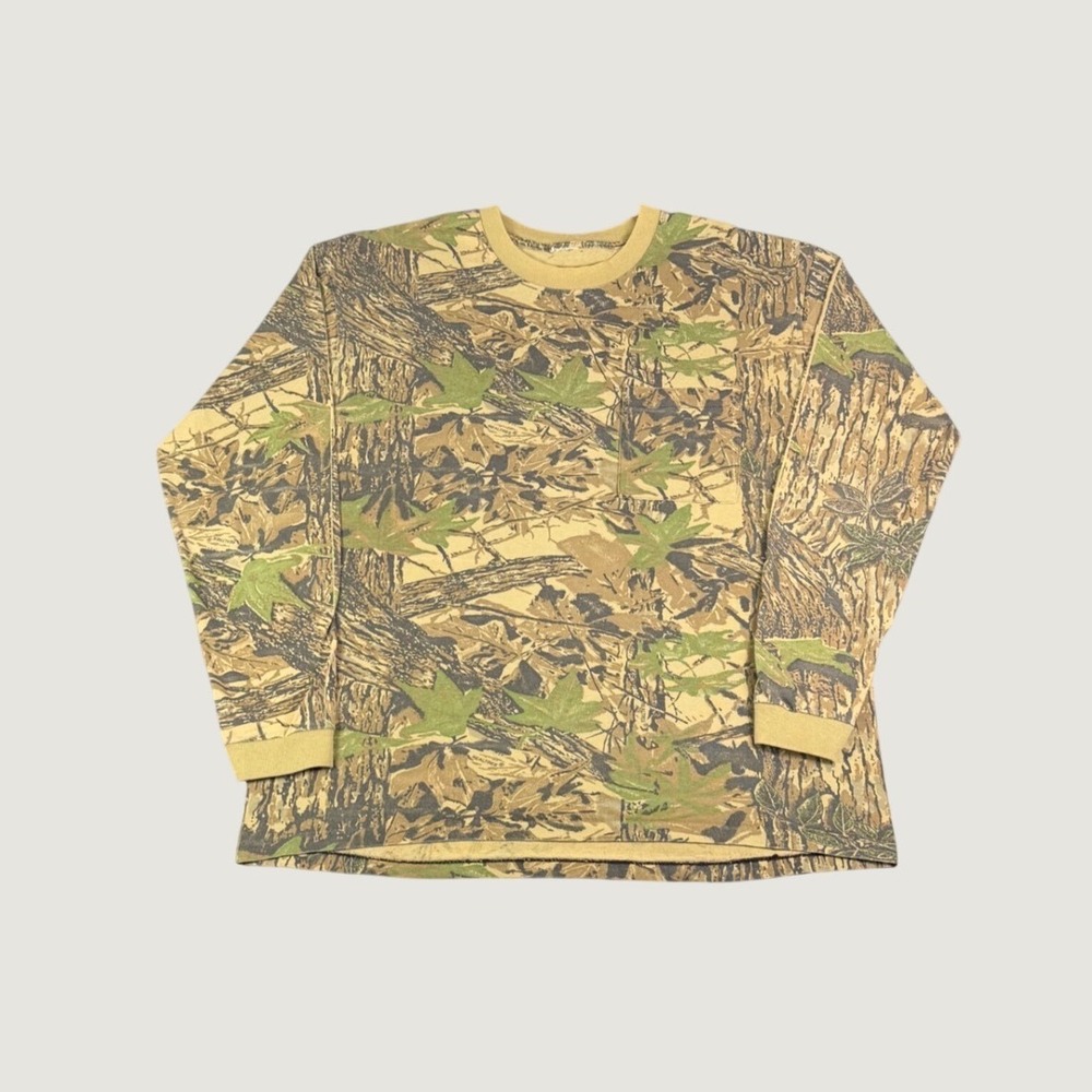 Vintage Realtree Camo Long Sleeve T-Shirt Mens XL Pocket Tee Hunting Camouflage